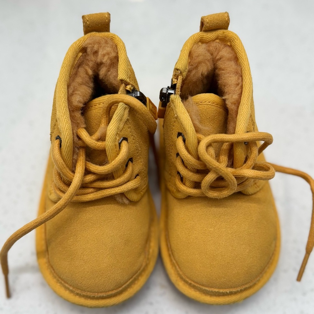 UGG Kids Yellow Lace-Up Boots